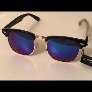 REFLECTIVE MIRRORED LENS/HALF FRAME SUNGLASSES